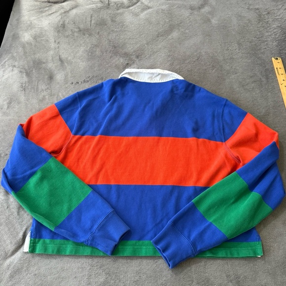 Polo Ralph Lauren Rugby Shirt Large Color Block Stripe Long Sleeve - Picture 2 of 7